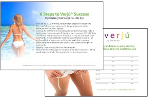 Verjú appointment card and infographic on "6 Steps to Verjú Success"